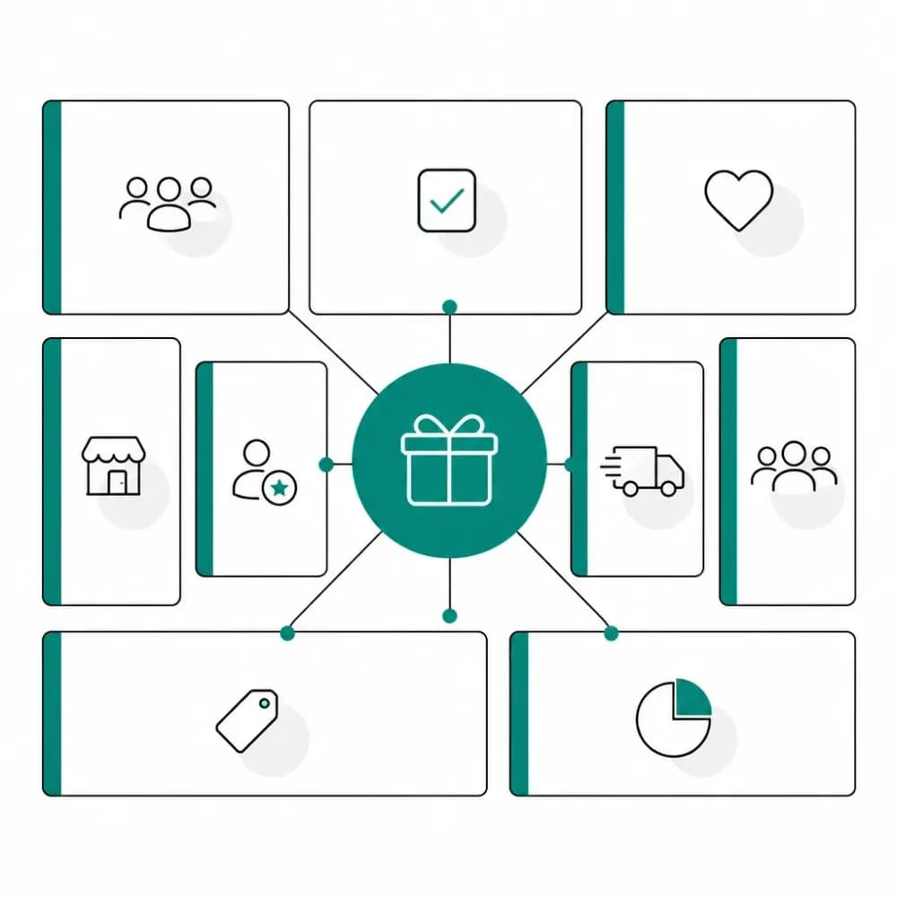 Modelo Canvas con nueve bloques conectados para analizar una pyme